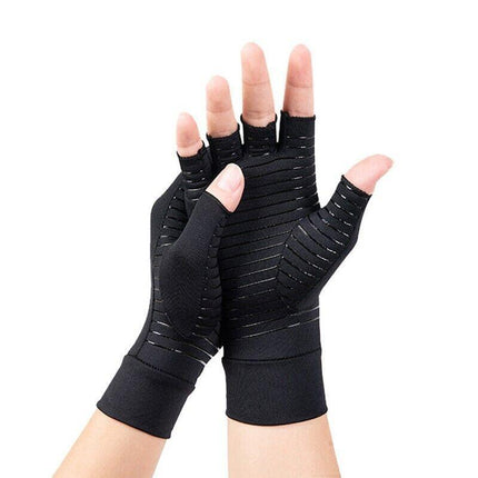 Compression Copper Arthritis Gloves Hand Wrist Brace Finger Pain Relief Support - Aimall