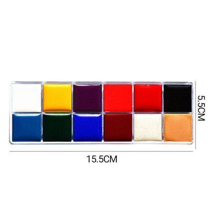 12 Colours Face Body Paint Oil Painting Art Make Up Set Halloween Party Fancy AU - Aimall