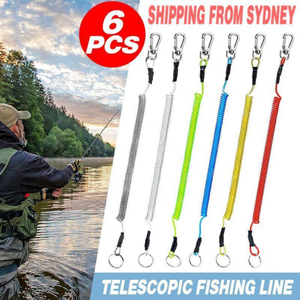 6x Fishing Lanyards Boating Ropes Kayak Secure Pliers Lip Grips Tackle Fish Tool - Aimall