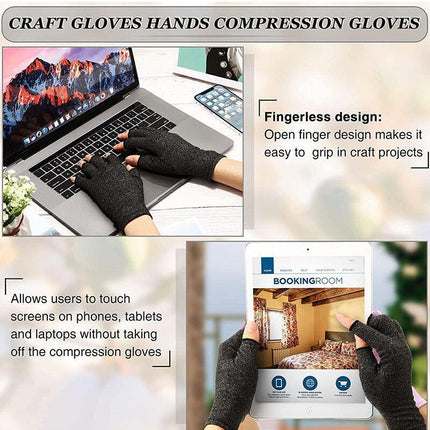 Arthritis Gloves Compression Joint Finger Pain Relief Hand Wrist Support Brace - Aimall