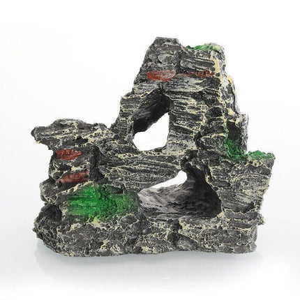 Aquarium Rockery Landscaping Cave Mountain View Decoration Ornament Fish Tank - Aimall