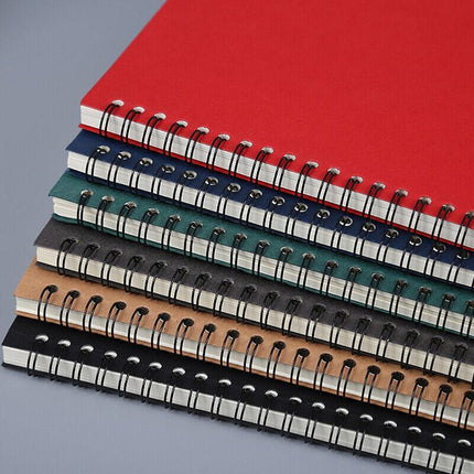 A5 Spiral Coil Notebook Diary Ruled School Vintage Office Student Note Book Memo - Aimall