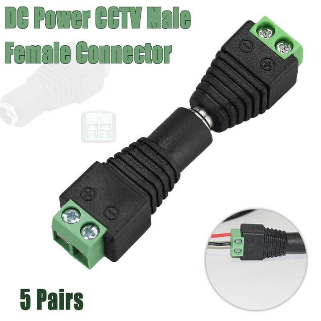 12V DC Power CCTV Camera Male Female Connector Adapter Plug Jack Socket Cable AU - Aimall