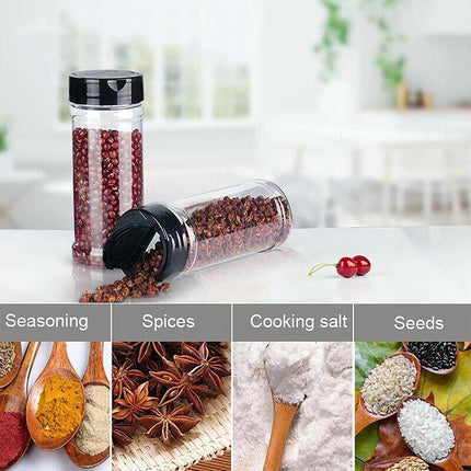 Up to 48PCS Plastic Spice Bottles Jars Containers Shaker Lid Empty Bottle 100ML - Aimall