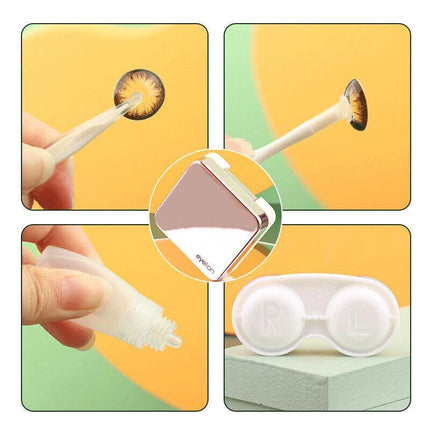 Contact Lens Tweezers Stick Inserted Remover Tool Kit Tip Storage Case Box Sets - Aimall