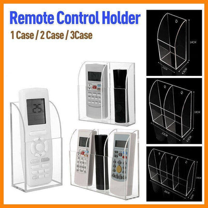 TV Remote Control Holder Wall Mount Clear Acrylic Organizer Stand Box Storage - Aimall