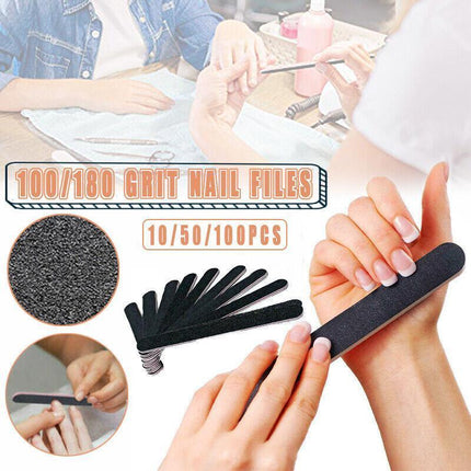 Nail Files Professional 100/180 Grit Nail File Art Pedicure Manicure Pedicure AU - Aimall