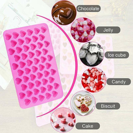 55 Love Heart Silicone Mould Chocolate Mold Candy Gummy Maker Ice Jelly Tray AU - Aimall