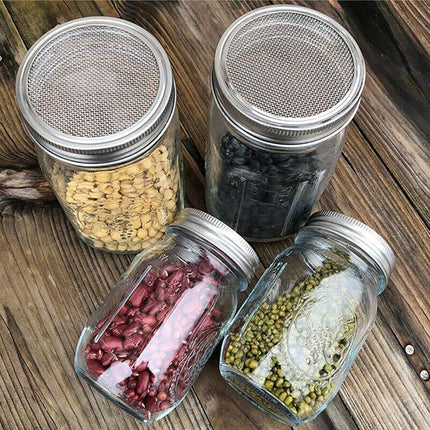 Metal Mesh Screen Sprouting Strainer Lid Filter Cover For Wide Mouth Mason Jar - Aimall
