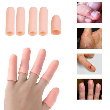 5PCS Silicone Finger Protector Finger Caps Tube Anti-slip Finger Cover AU Stock - Aimall