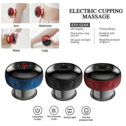 Electric Intelligent Vacuum Cupping Therapy Red Light Heating Body Slimming - Aimall