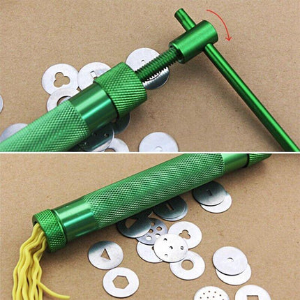 Polymer Clay Gun Extruder Sculpey Sculpting Tool w/ 20 Discs Cake Tool Craft New - Aimall