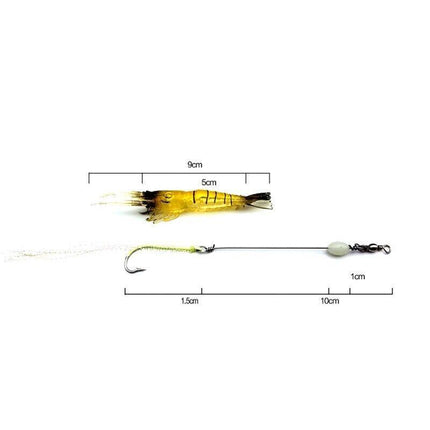 6PCSSoft Plastic Fishing Lures Tackle Prawn Shrimp Flathead Bream Cod Bass Glow - Aimall