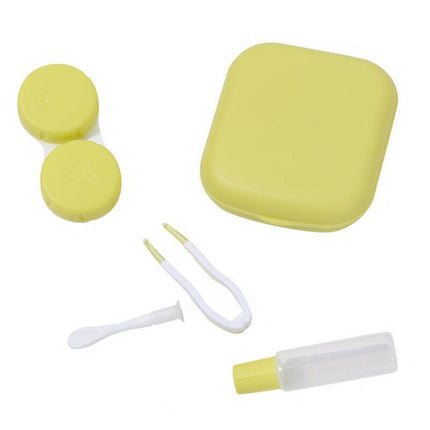Pocket Plastic Mini Contact Lens Case Kit Outdoor Travel Holder Mirror Container - Aimall
