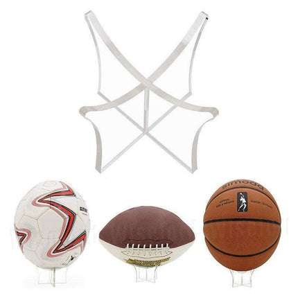 7.5CM Clear Acrylic Ball Stand Holder Display Rugby Basketball Football Soccer - Aimall