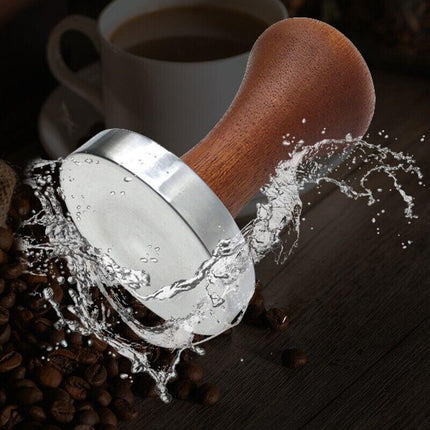 51mm Stainless Coffee Tamper Wooden Handle Barista Espresso Grinder AU Stock - Aimall