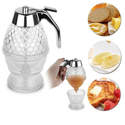 Honey Syrup Dispenser Pot stand Jar Bee Hive Trigger Kitchen Pot Premium - AU - Aimall