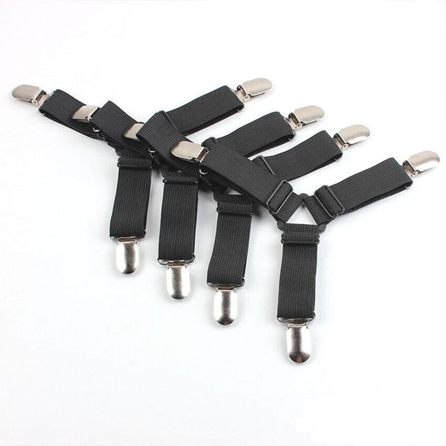 4 Pcs Triangle Fitted Sheet Strap Clips Grippers Mattress Bed Suspenders Holder - Aimall