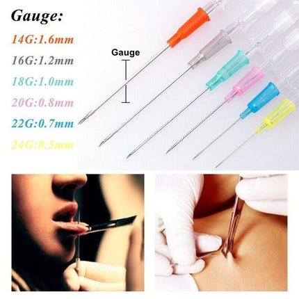14g - 26g Catheter cannular tube Sterilized Body Piercing Needles 1-20PCS AU NEW - Aimall