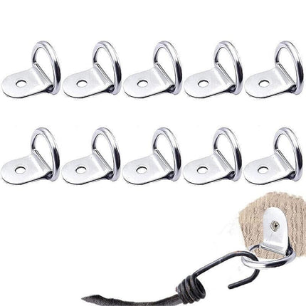 30 PCS Heavy Duty D-Ring Tie Downs Metal Anchor Point Silver Universal AU Stock - Aimall