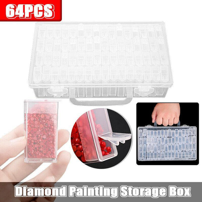 64 Grids Bottles Diamond Painting Storage Box Tool Art Nail Accessories Case Kit - Aimall