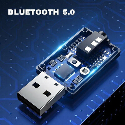 USB Bluetooth 5.0 Transmitter Receiver Audio Adapter AUX 3.5mm TV CAR PC Speaker - Aimall