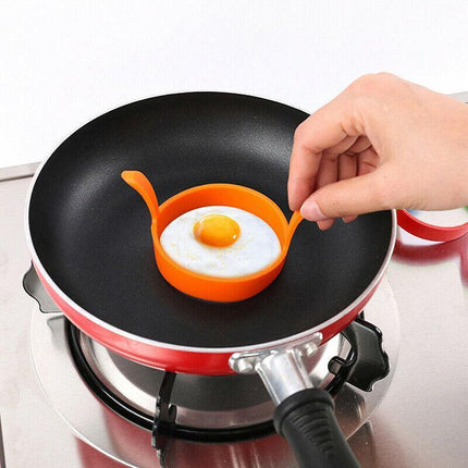 4pcs Silicone Egg Rings Non Stick Kitchen Baking Tools Pancake Handles AU Stock - Aimall