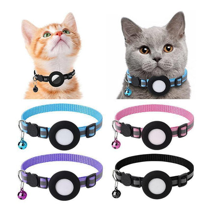 Adjustable Cat Collar Reflective Small Pet Cat Collar Strap for Apple Air Tag AU - Aimall