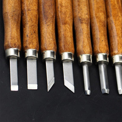 12PCS Wood Carving Tool Chisels Set Woodcut Knife Arts Crafts Woodworking Chisel - Aimall