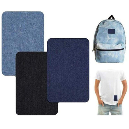 12PCS Assorted Iron On Denim Fabric Mending Patches Repair Kits For Denim Jeans - Aimall