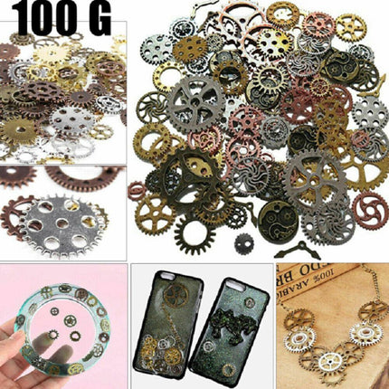 100g Assorted Gears Steampunk Cogs Gears Pendants Clock Wheels Gear Mix DIY Craf - Aimall