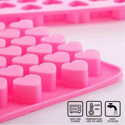 55 Love Heart Silicone Mould Chocolate Mold Candy Gummy Maker Ice Jelly Tray AU - Aimall