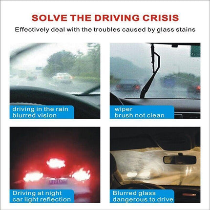 2x Car Glass Oil Film Cleaner Removal Cream Paste Windshield Water Spot Remover. - Aimall
