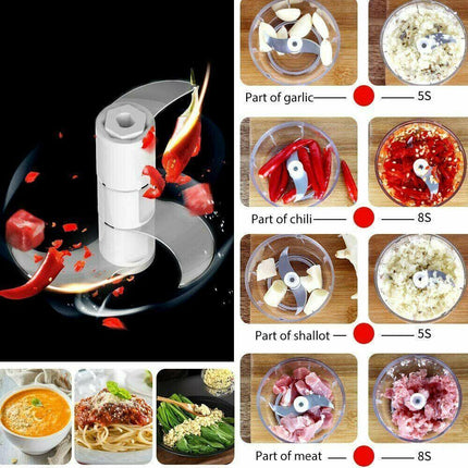 250ML USB Rechargeable Mini Food Garlic Grinder Electric Garlic Chopper Cordless - Aimall
