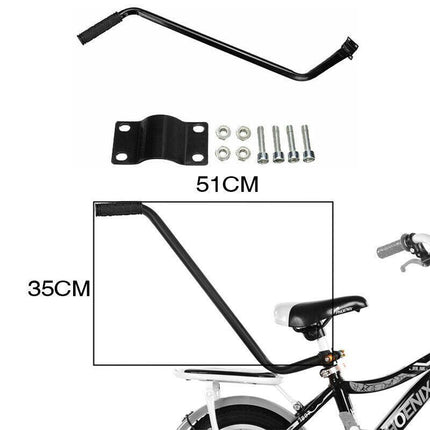 Push Handle Bar Bike Bicycle Assistance handle Parent Handle Black for Kids AU - Aimall