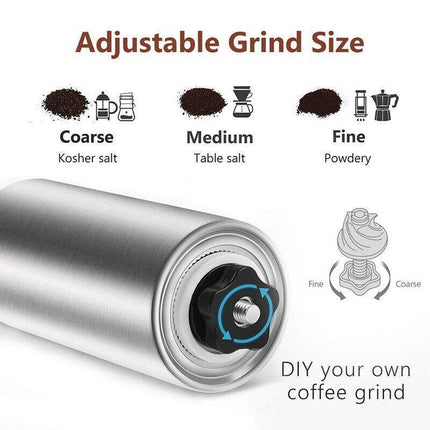 Manual Coffee Bean Grinder Stainless Steel Hand Coffee Mill Ceramic Burr - Aimall