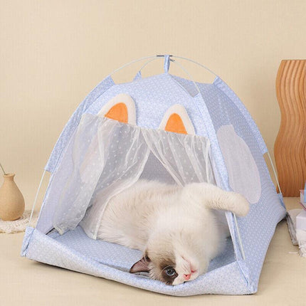 Pet Dog Cat Nest Bed Tent House Puppy Cushion Warm Fluffy Portable Pet Tent Play - Aimall