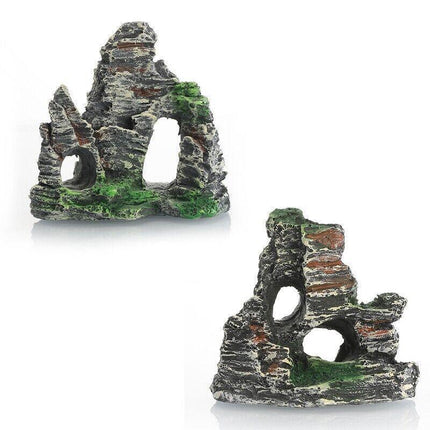 Aquarium Rockery Landscaping Cave Mountain View Decoration Ornament Fish Tank - Aimall