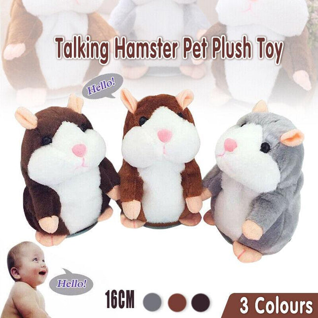 Talking Hamster Chat Mimicry Pet Record hamster Doll Xmas Plush Toy Nod Mouse AU - Aimall