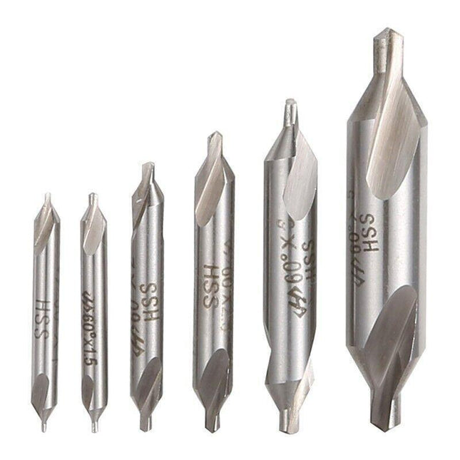 6PCS Combined Center Drill Countersink Bit Lathe Mill Tackle Kit High Speed AU - Aimall