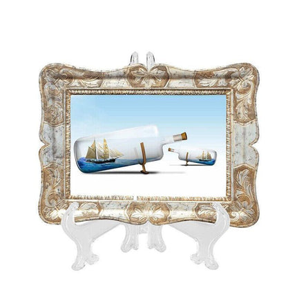 Clear Plate Display Stand Folding Picture Frame Holder Decorative Easel 3 Sizes - Aimall