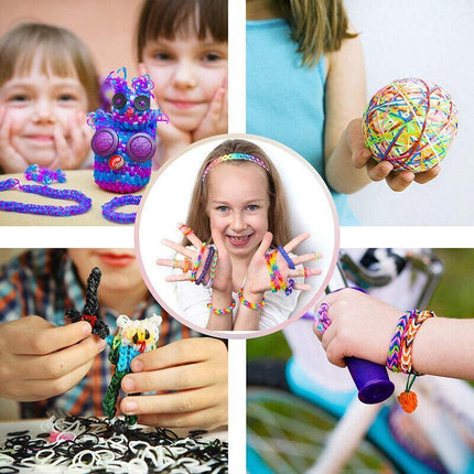 10000Pcs Large Rainbow Loom Band Case Kit Bands Board Hooks S Clips Beads Charms Aimall