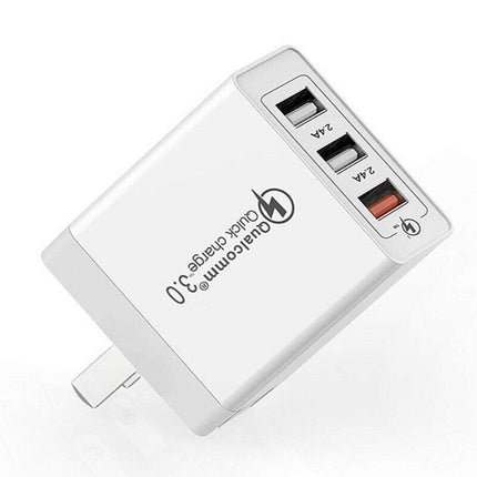30W Qualcomm 3Port QC3.0 Fast Charging USB Wall Charger Adapter For iPhone AU - Aimall