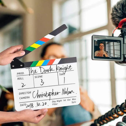 Acrylic Clapboard Dry Erase Director Film Movie Action Clapper Clap Board Slate - Aimall