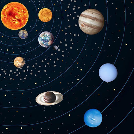 Glow In The Dark Solar System Wall Sticker 10 Planet - Aimall