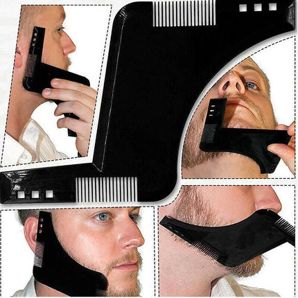 Beard Styling Shaping Template Comb Tool Symmetry Trimming Shaper Stencil - Aimall