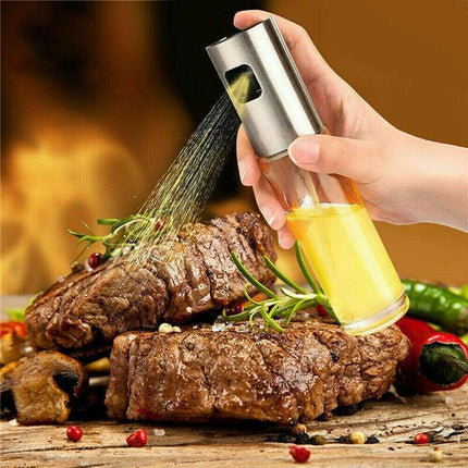 2x Oil Sprayer Olive Bottle for Cooking Dispenser Steam Food-Grade Glass Bottles - Aimall