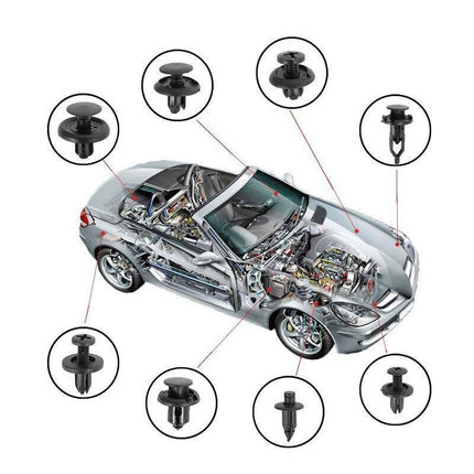 625 PCS Car Body Trim Clips Retainer Bumper Auto Panel Push Plastic Fastener Kit - Aimall