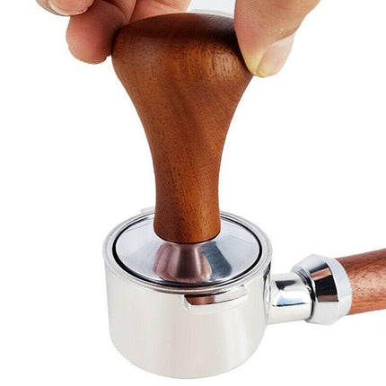 51mm Stainless Coffee Tamper Wooden Handle Barista Espresso Grinder AU Stock - Aimall