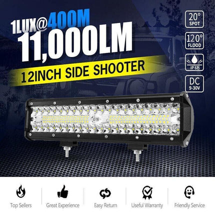 12inch CREE LED Light Bar Side Shooter Combo Beam Work Driving OffRoad 4WD AU - Aimall
